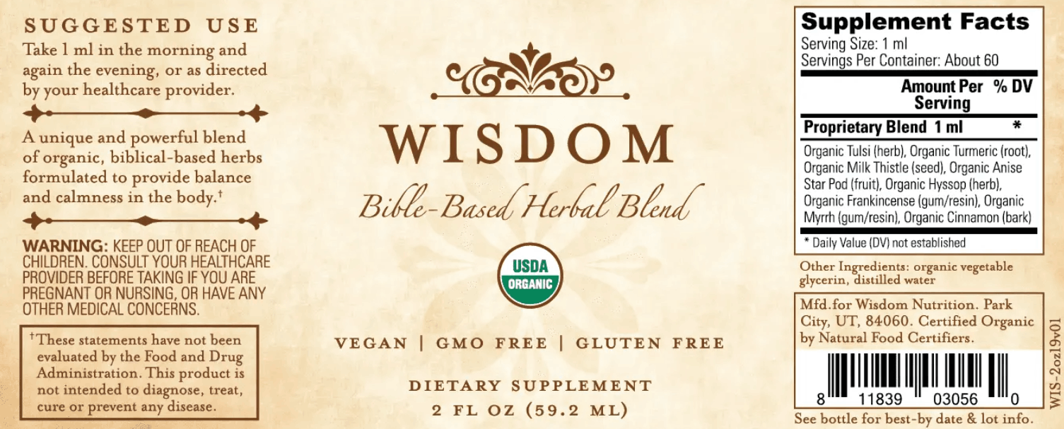 Wisdom nutrition ingredients